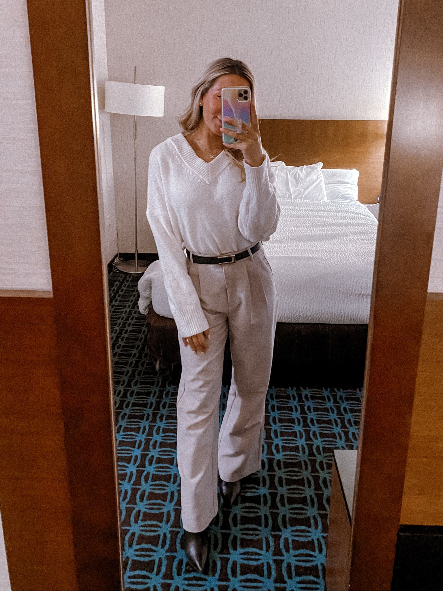 Workwear. 
small in the sweater for an oversized fit 
25 regular in the pants
Booties TTS

#LTKfindsunder100 #LTKworkwear #LTKstyletip