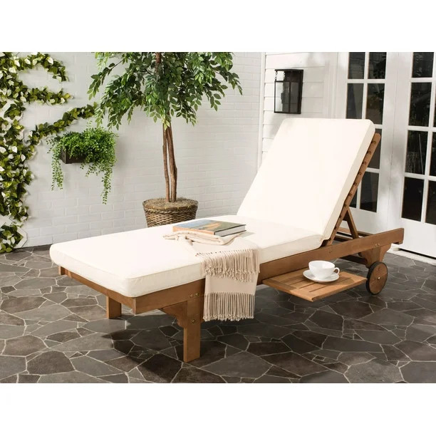 Safavieh Newport Outdoor Modern Chaise Lounge Chair with Cushion - Walmart.com | Walmart (US)