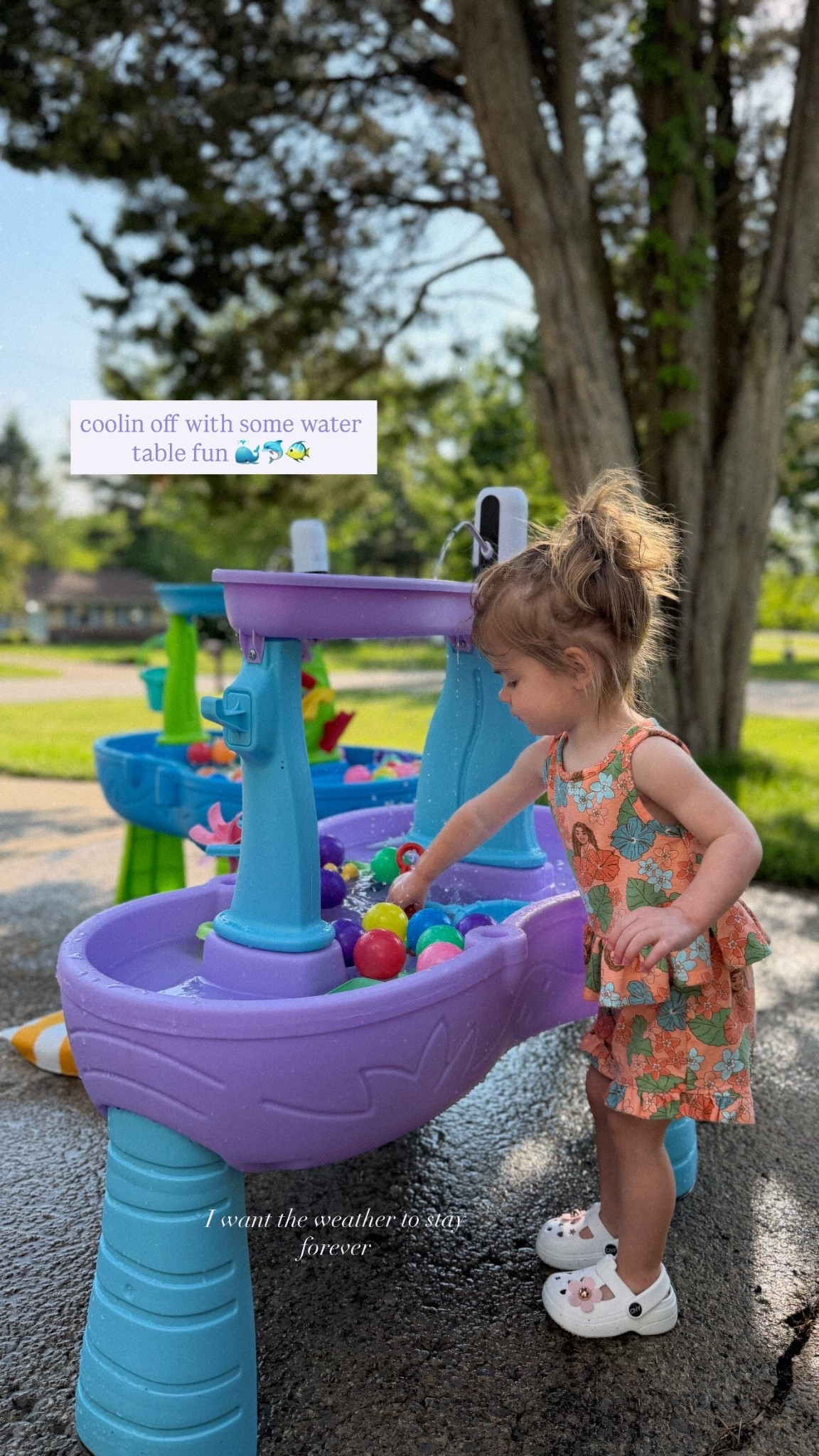 coolin off with some water table fun 🐳🐬🐠 I want the weather to stay forever