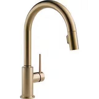 Trinsic Single-Handle Pull-Down Sprayer Kitchen Faucet with MagnaTite Docking in Champagne Bronze | The Home Depot