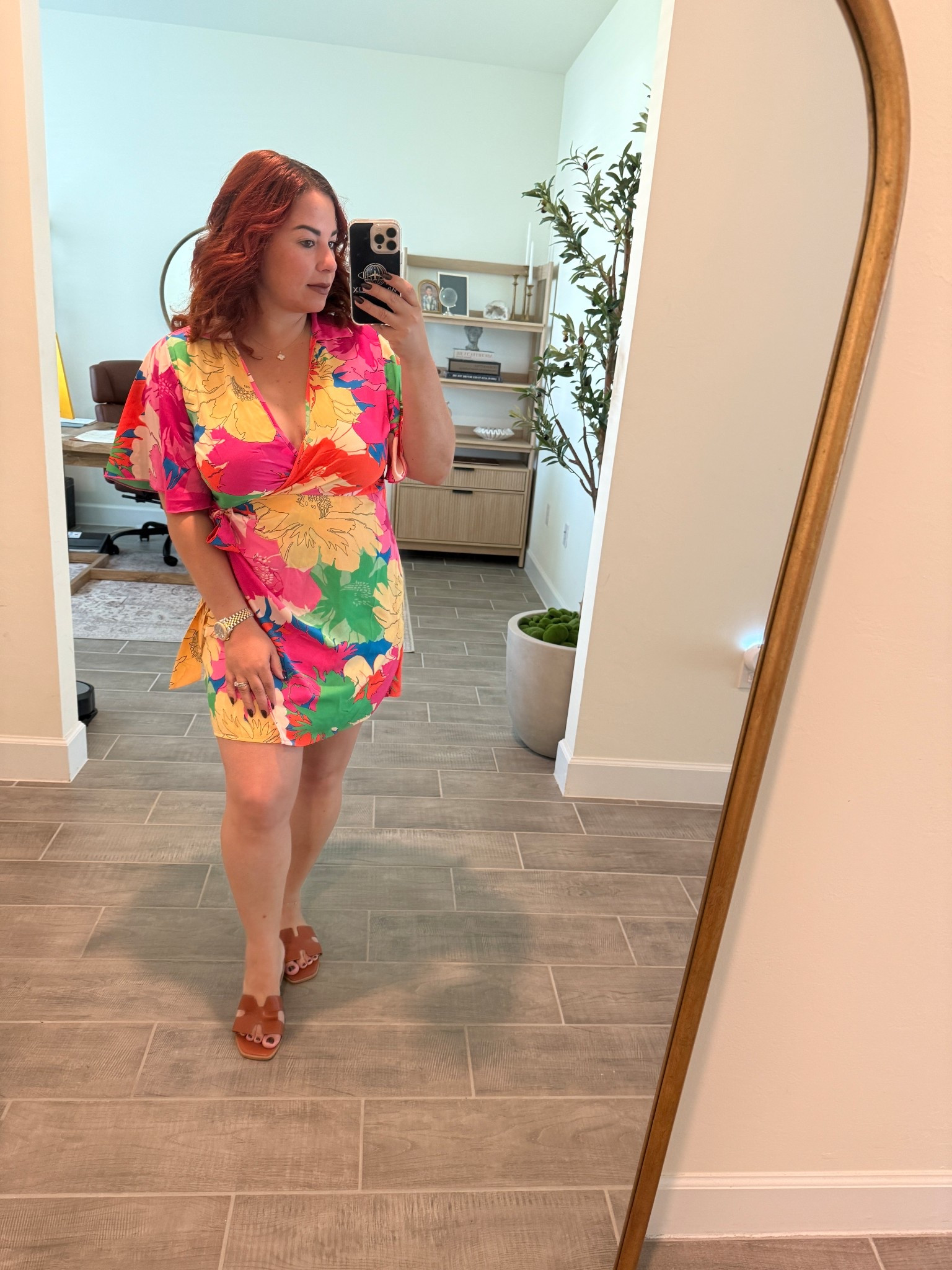 Colorful tie side dress with flutter sleeves and dupe
Sandals ! 

#LTKSeasonal #LTKFallSale #LTKSaleAlert