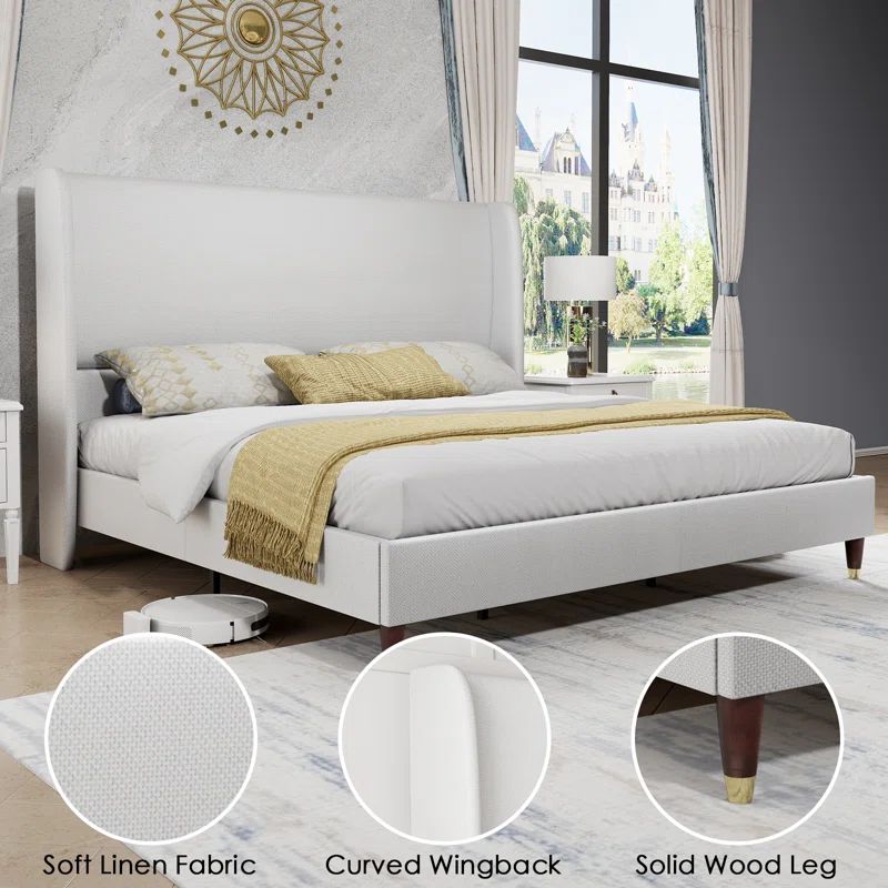 Belo Upholstered Wingback Bed | Wayfair North America