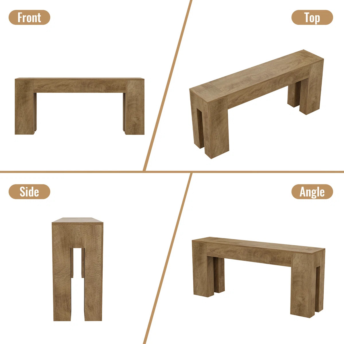 Farmhouse Long Sofa Console Table For Entryway Living Room Hallway Foyer Entrance, Wood Behind Co... | Wayfair North America
