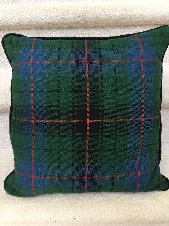 Classic Tartan Plaid Pillow in Navy | Etsy (US)