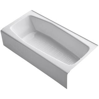 KOHLER Villager 60 in. Right-Hand Drain Rectangular Alcove Bathtub in White-K-716-0 - The Home De... | The Home Depot