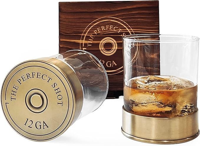 THE PERFECT SHOT Whiskey Co 12 GA Collection Signature Shotgun Shell Whiskey Rocks Glasses Gift B... | Amazon (US)
