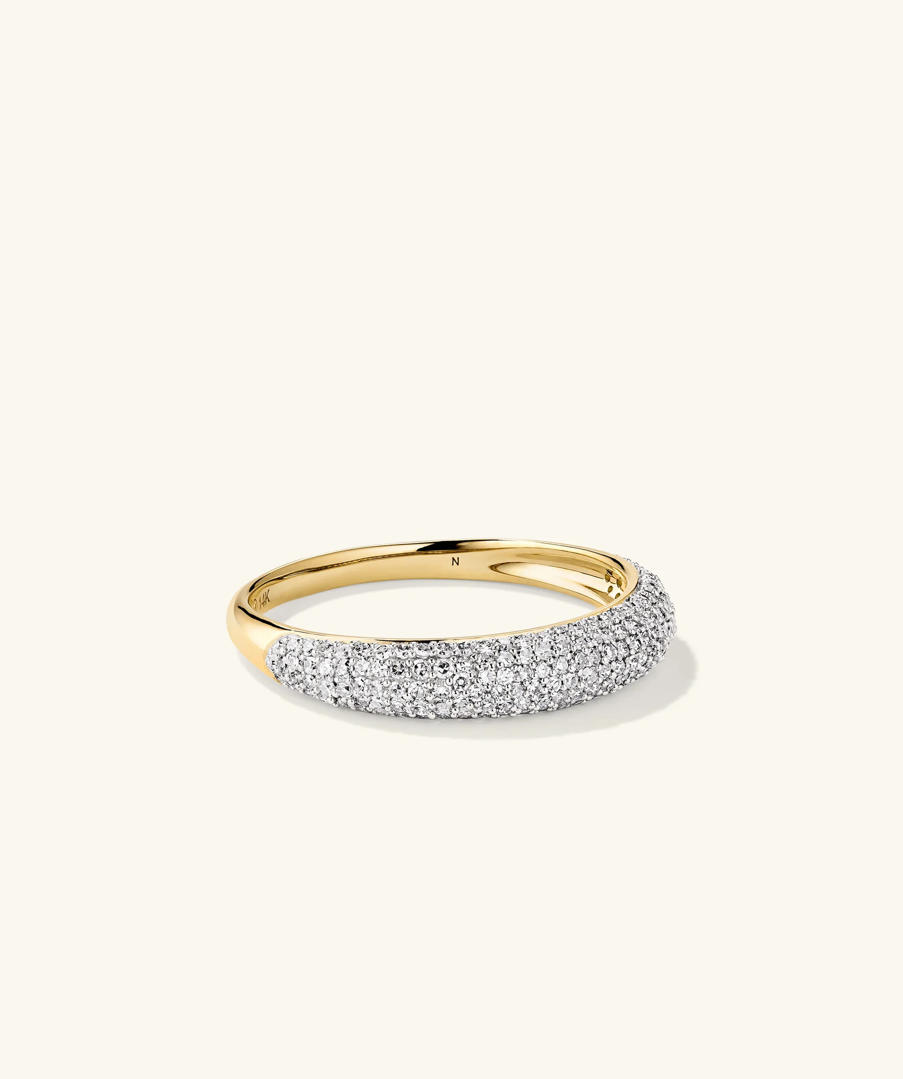 Pavé Diamond Thin Dôme Ring | Mejuri Fine Crew