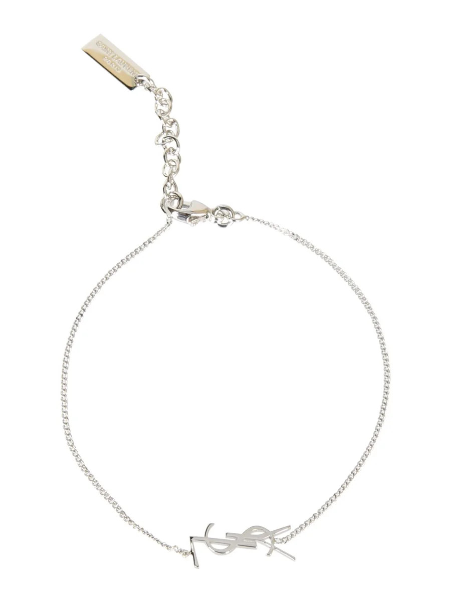 Saint Laurent Logo Plaque Charm Bracelet | Cettire Global