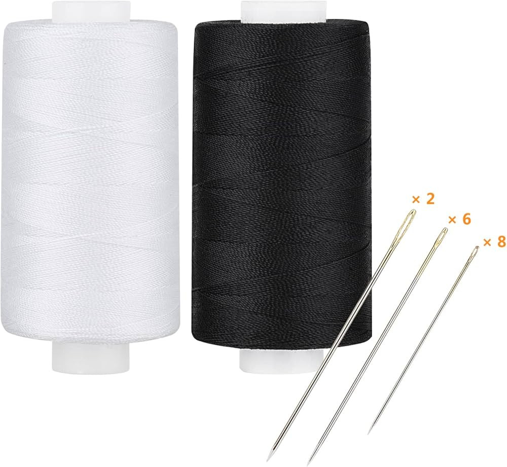 Simthread All Purpose Thread Polyester 400 Yards (1 White 1 Black) | Amazon (US)