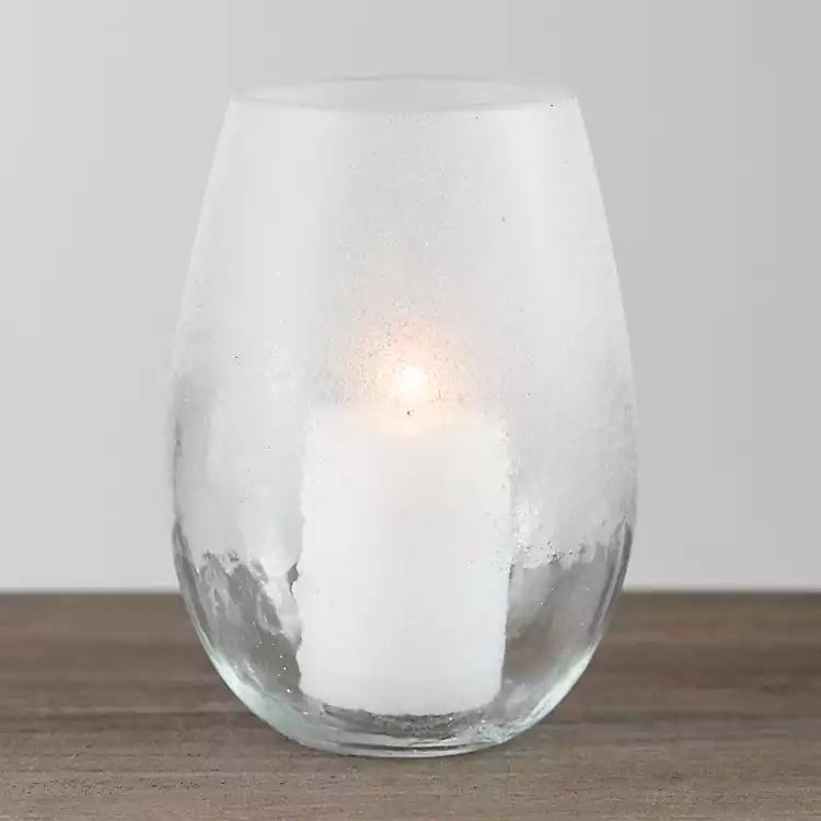 Clear Frosted Glass Hurricane, 9 in. | Kirkland's Home