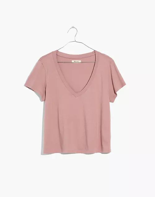 Softfade Cotton V-Neck Crop Tee | Madewell