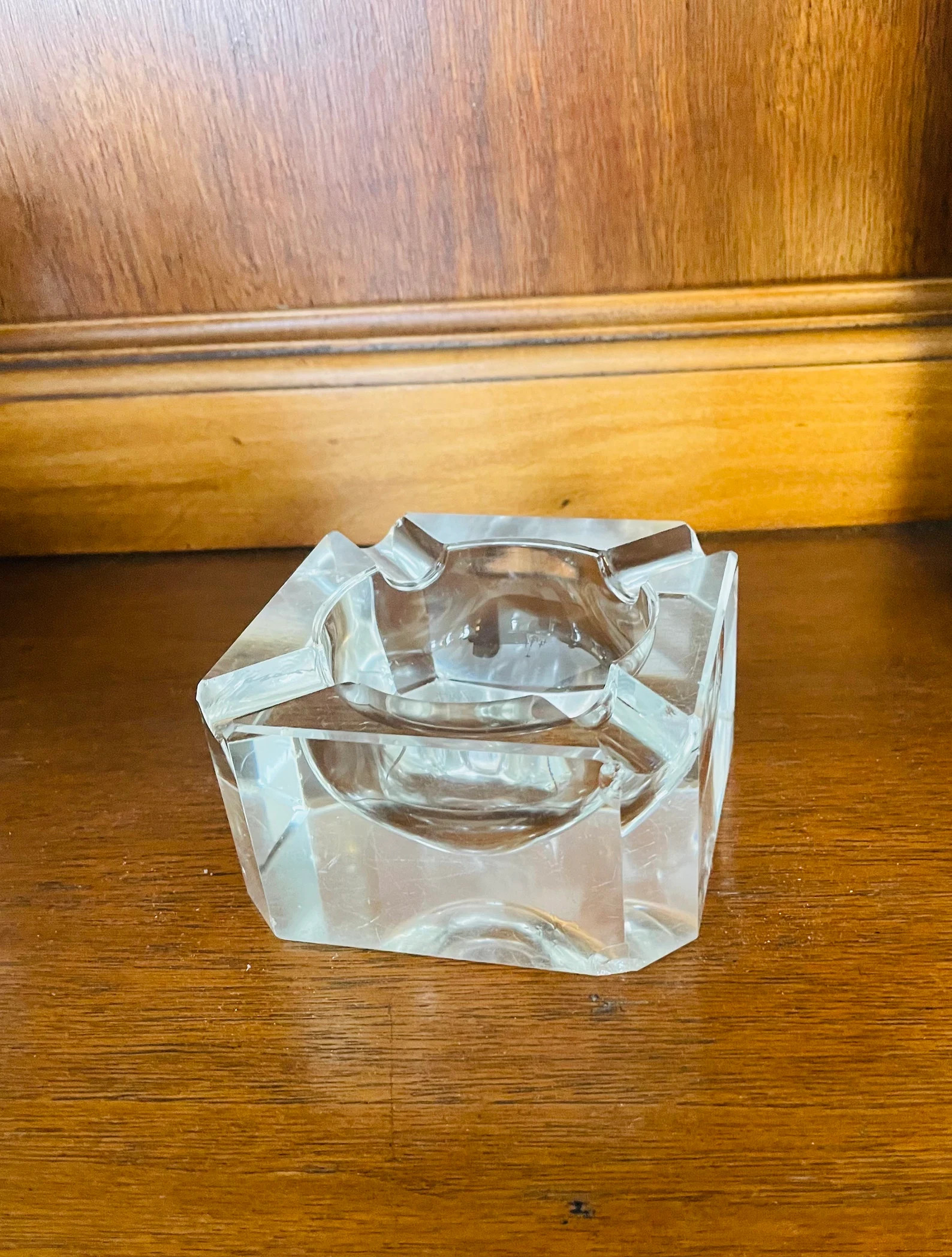 SALE-MCM Heavy Block Glass Modern Ashtray | Etsy (Global)