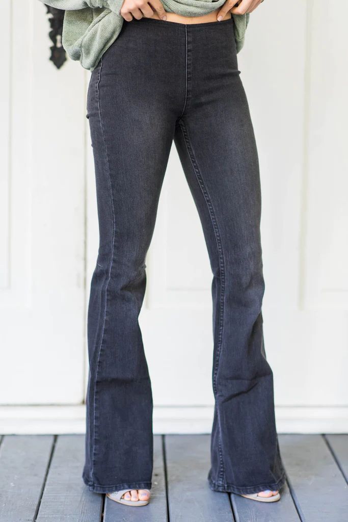 It's A Revolution Flare Jeans, Vintage Black | The Mint Julep Boutique