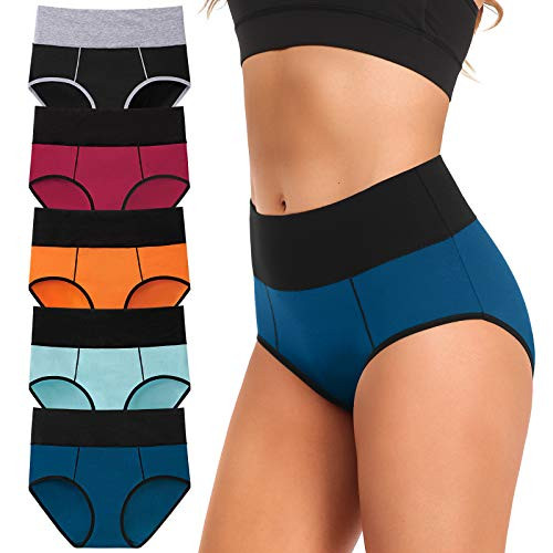 ASIMOON Tummy Control High Waisted Underwear for Women Cotton Plus Size Full Coverage Panties Lad... | Amazon (US)