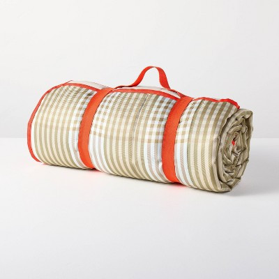 Oversized Picnic Blanket Tan Gingham - Hearth & Hand™ with Magnolia | Target