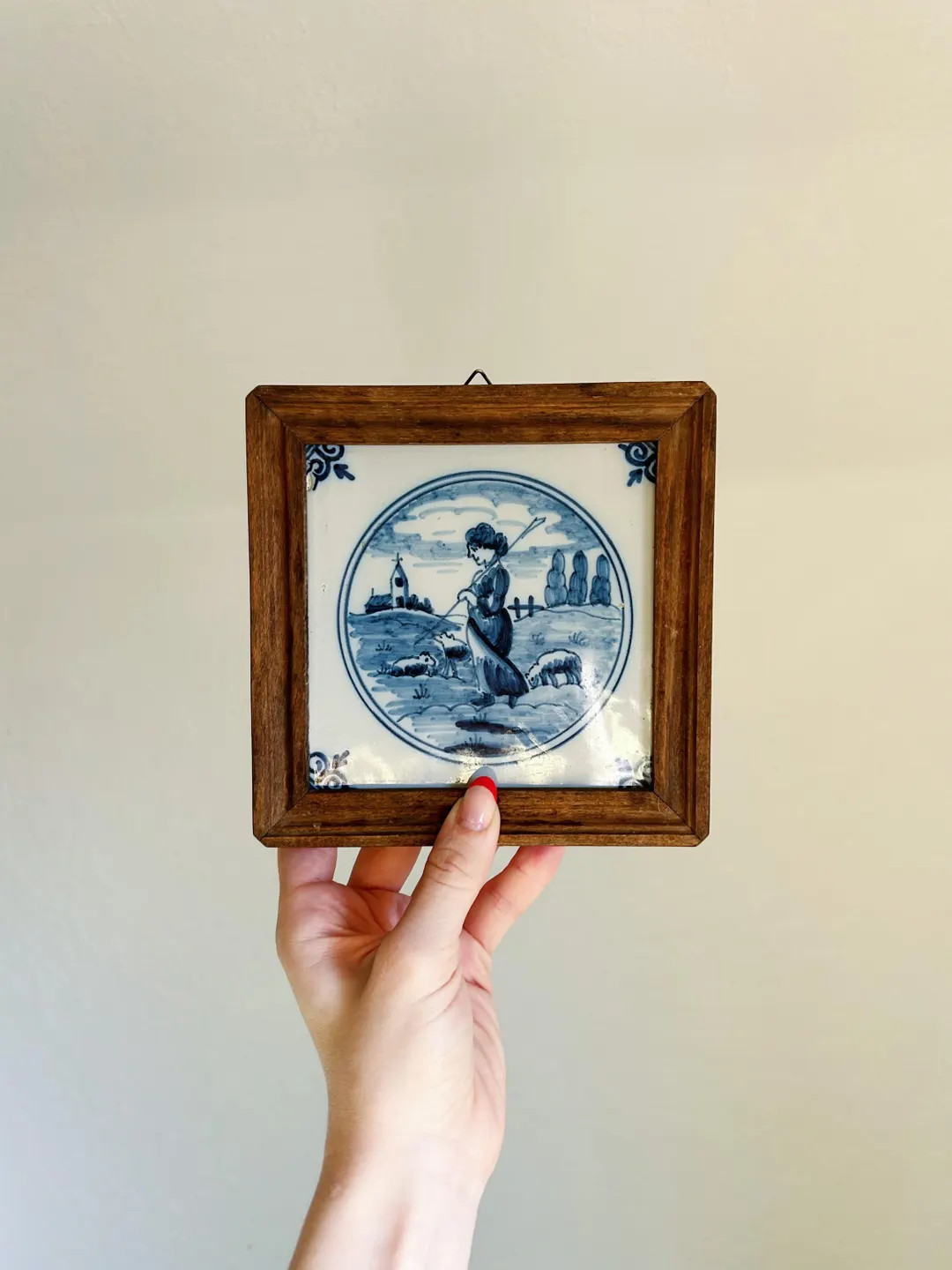 Antique Dutch Delft Tile Framed Blue and White Pottery Art - Etsy | Etsy (US)