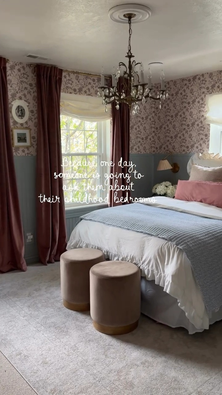 Designing my kids’ bedrooms has been one of the favorite things about being a mom! I hope that when they are older, they are so excited to tell someone about their childhood bedrooms 🥹 follow along @ourmountainsidehome_1 for more!  Kids bedrooms, girls bedroom, boys bedroom, traditional home, home decor.  #kidsbedroom #girlsbedroom #boysbedroom #homesweethome #homedecor