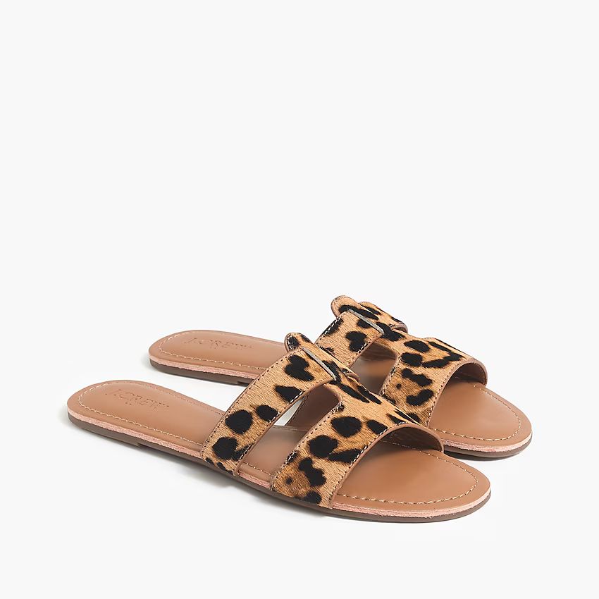 Calf hair beachside slide sandals | J.Crew Factory