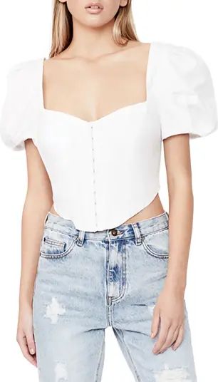 Bardot Evelyn Corset Cotton Crop Top | Nordstrom | Nordstrom