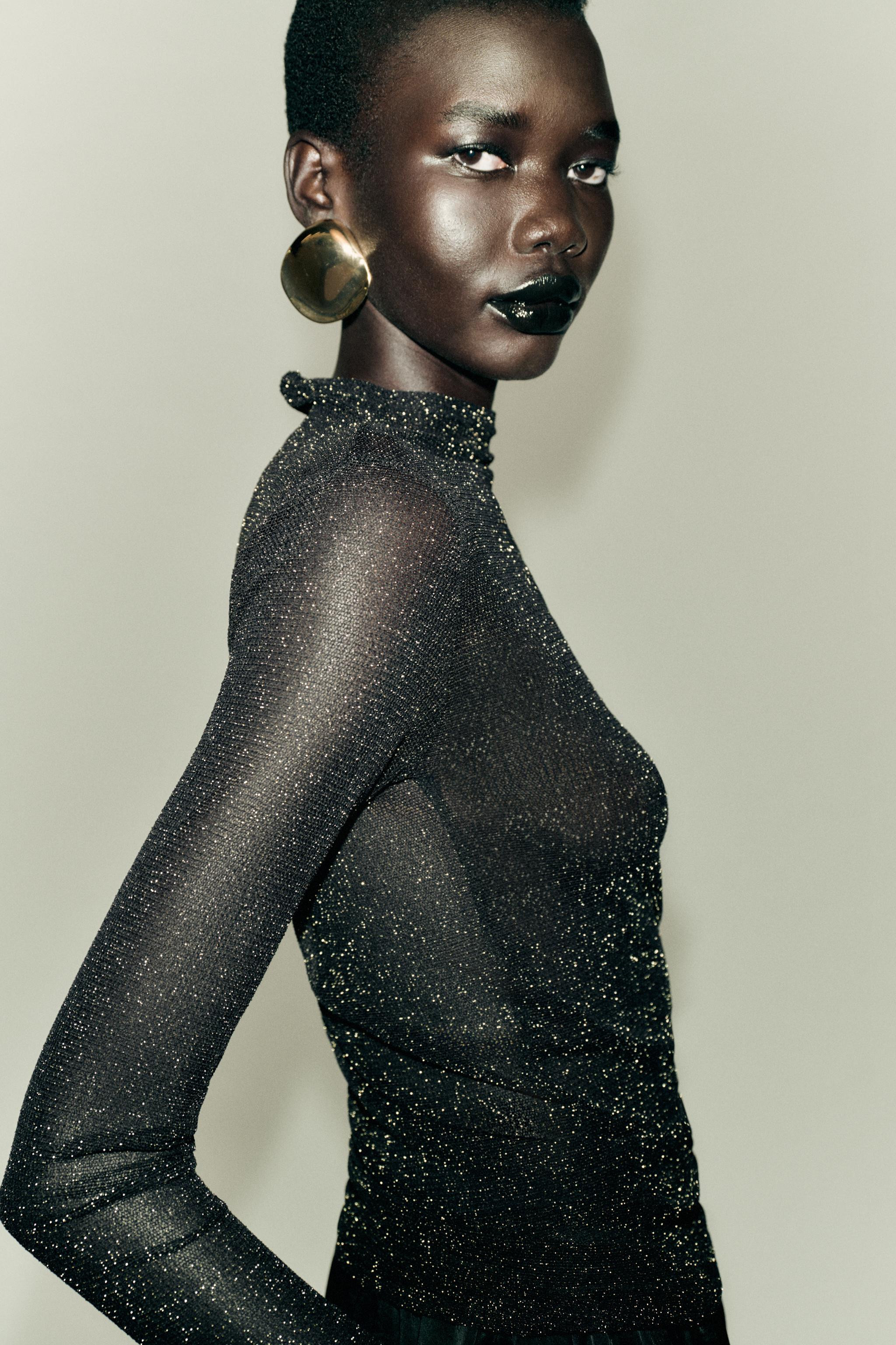 METALLIC THREAD TOP | Zara UK