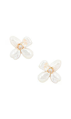 SHASHI Flower Pearl Earrings in Ivory from Revolve.com | Revolve Clothing (Global)