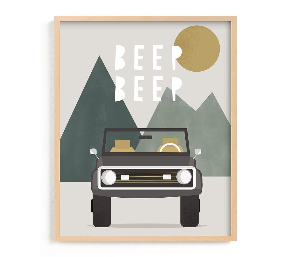Minted® Beep Beep Wall Art by Christie Garcia | Pottery Barn Kids