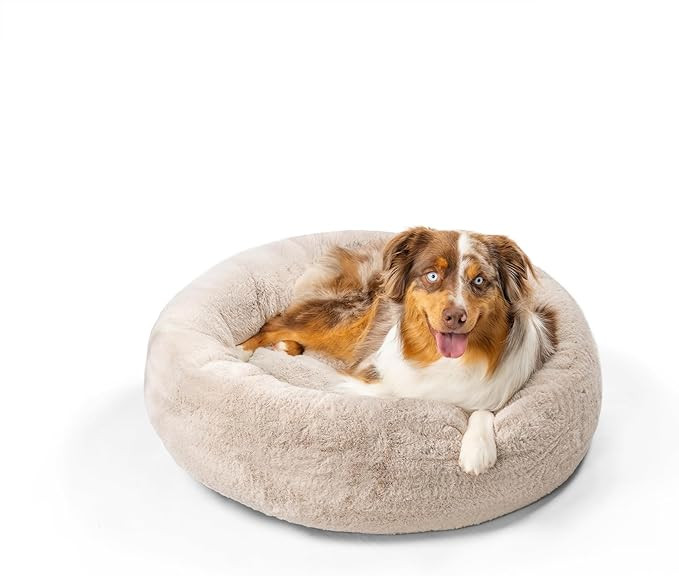 Best Friends by Sheri SnuggleSoft Faux Fur Calming Donut Bed for Dogs, Brown, Medium, 30x30 | Amazon (US)
