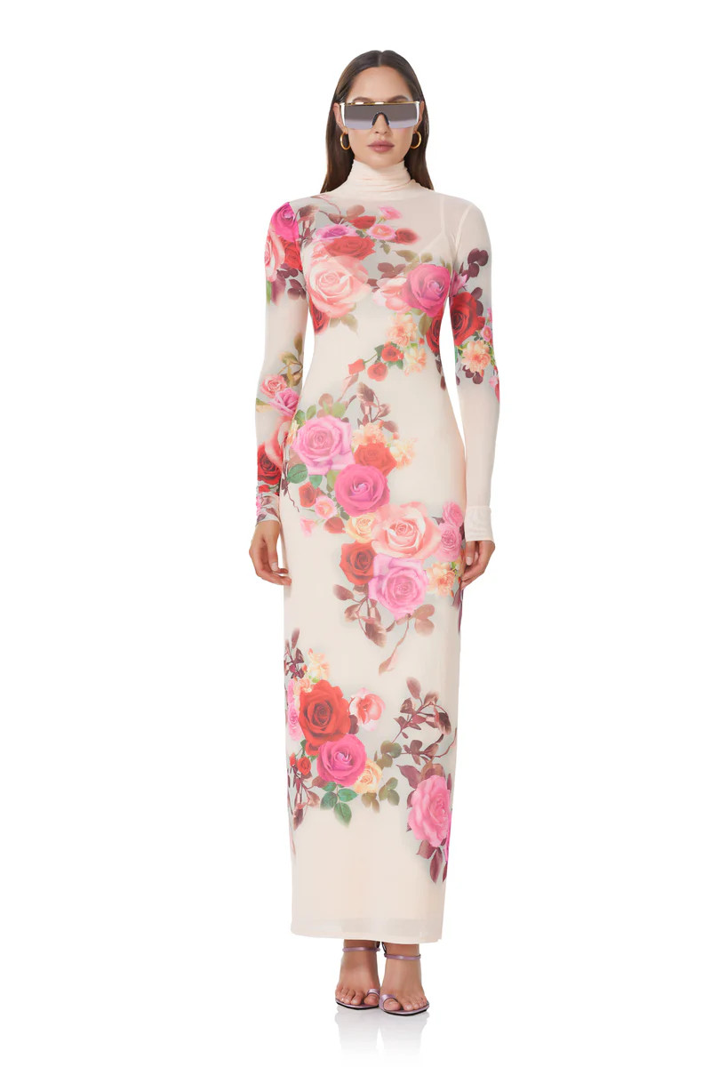 Billie Dress - Nude Rose Swirl | ShopAFRM