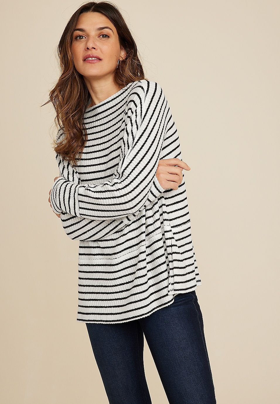 Sylvan Striped Tunic Top | Maurices