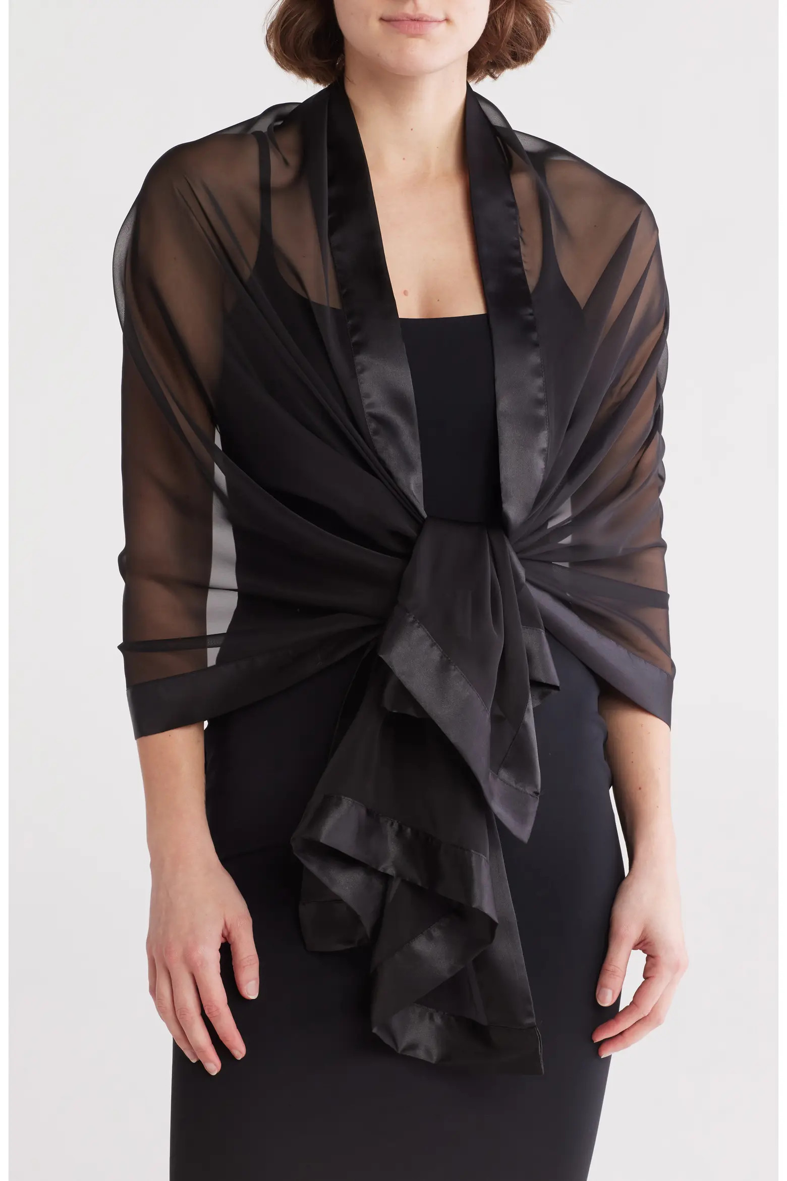 Oversize Chiffon Border Scarf (Women) | Nordstromrack | Nordstrom Rack