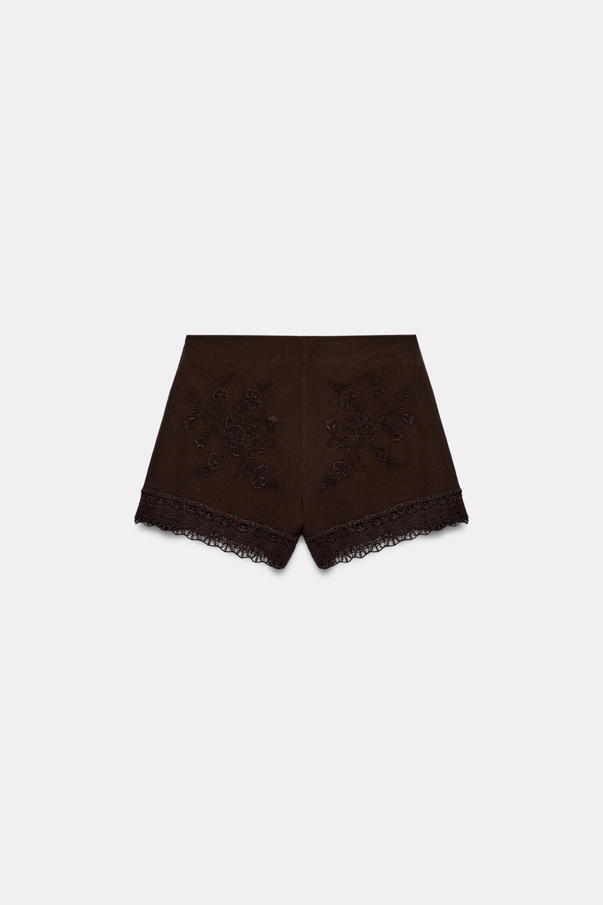 LACE EMBROIDERED SHORTS | Zara US