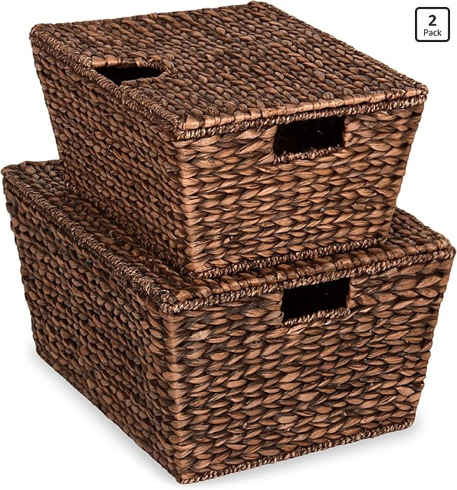 Best Choice Products Set of 2 XL Multipurpose Classic Water Hyacinth Chests Oversized Woven Taper... | Amazon (US)