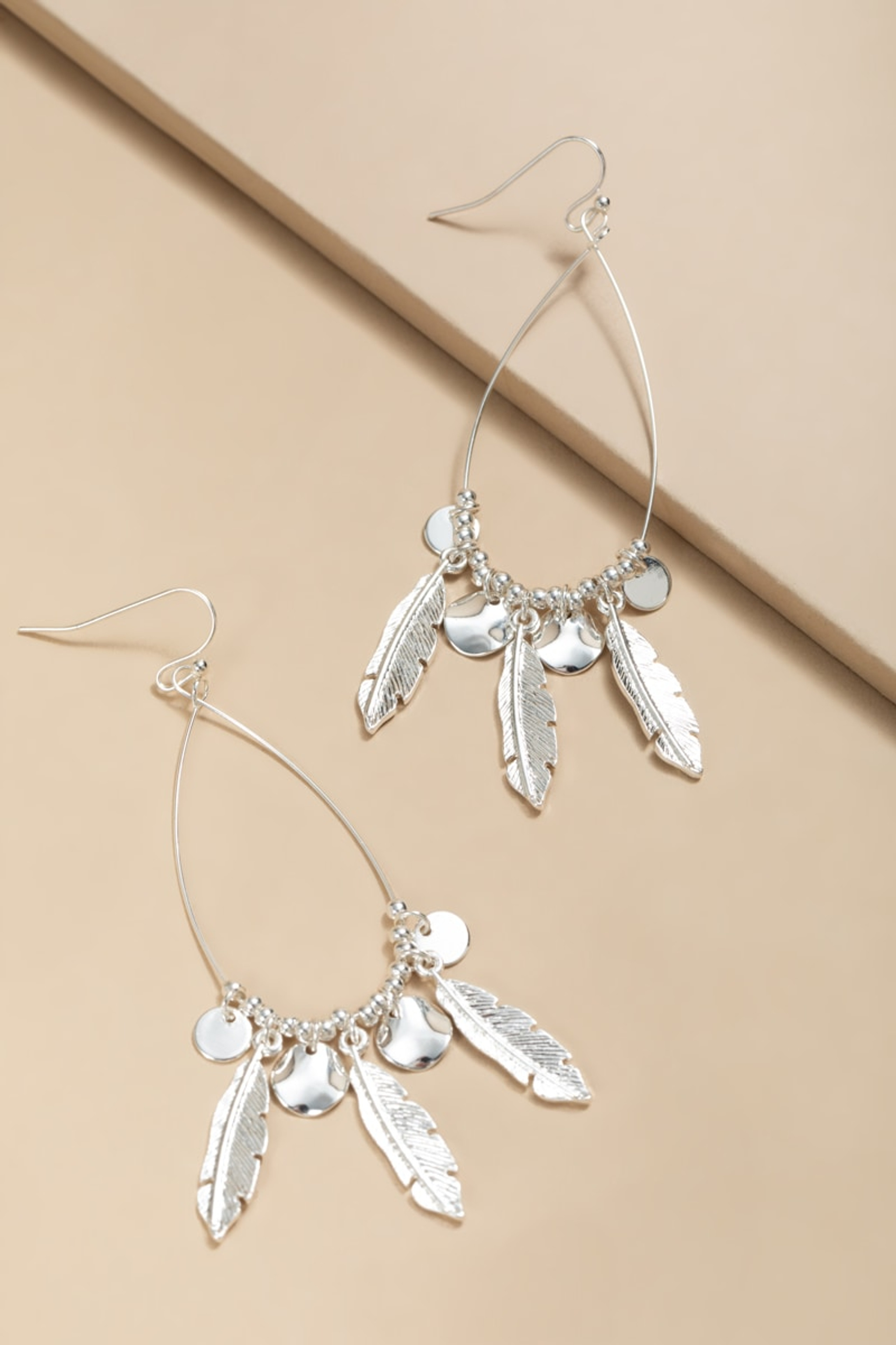 Hallie Shaky Leaf Charm Teardrop Earrings | Francesca's