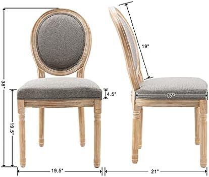 CIMOTA French Dining Chairs Set of 2, Upholstered Vintage Elegant Farmhouse Chair with Round Back Di | Amazon (US)