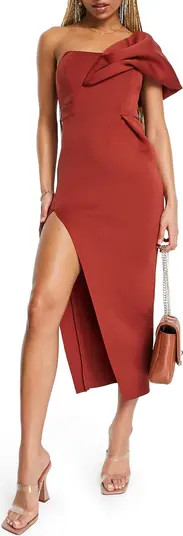 ASOS DESIGN One-Shoulder Midi Dress | Nordstrom | Nordstrom