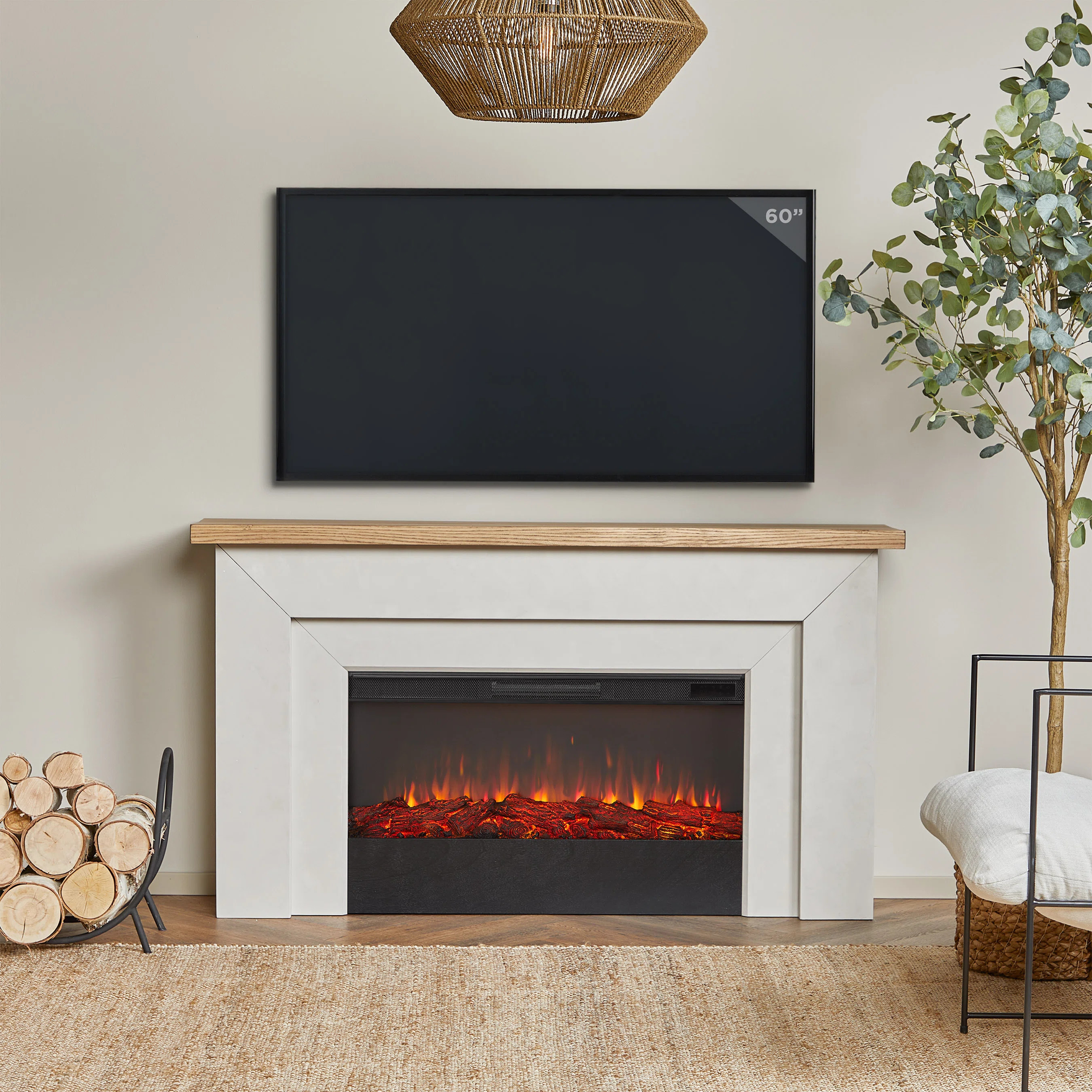 Malie 68" Landscape Electric Fireplace by Real Flame | Wayfair North America