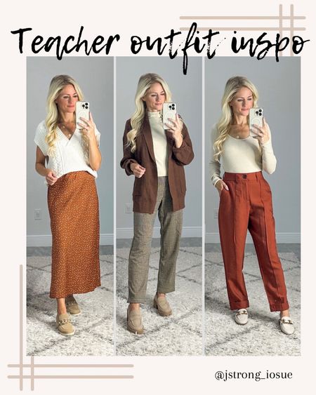 Target teacher outfit ideas! Satin skirt and pants have elastic waist bands making them very comfy to wear! Pants are a relaxed fit for a day of hanging in the classroom. 

#LTKunder50 #LTKBacktoSchool #LTKFind