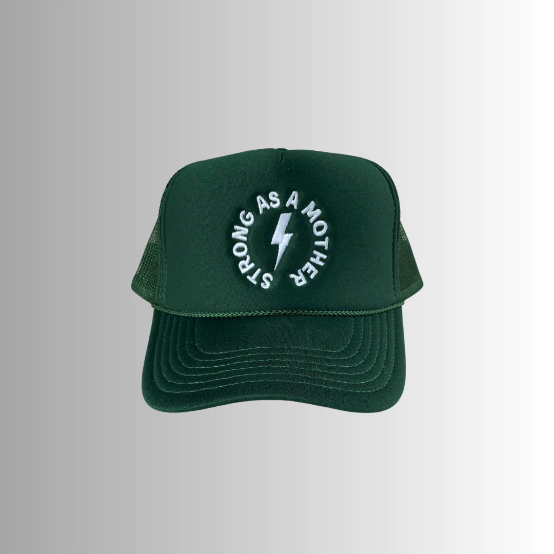 Strong as a mother™ Embroidered Trucker Hat - Forest Green | Mother Hats
