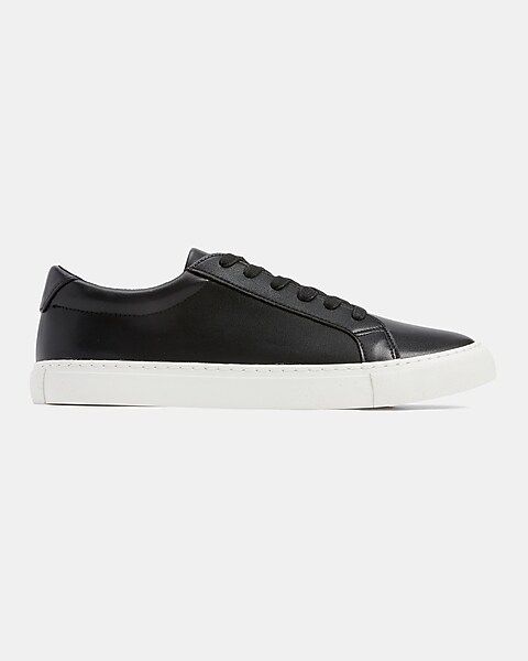 Black Faux Leather Sneakers | Express