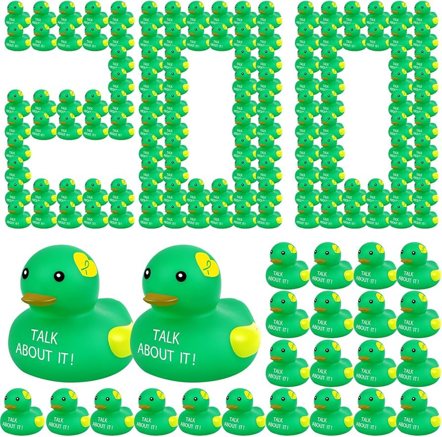 Deekin 24 Pcs Mental Health Rubber Duck Bulk Green Ribbon Mental Health Awareness Items Gifts for... | Amazon (US)