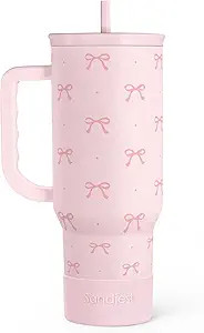 Gift for Women Girls - Coquette Bow Stainless Steel Tumbler with Handle, Travel Coffee Mug - Gift... | Amazon (US)