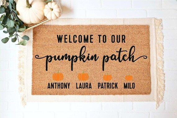 Read the full title
    Pumpkin Patch, Personalized Door Mat, Hey Pumpkin Doormat, Fall Doormat, ... | Etsy (US)