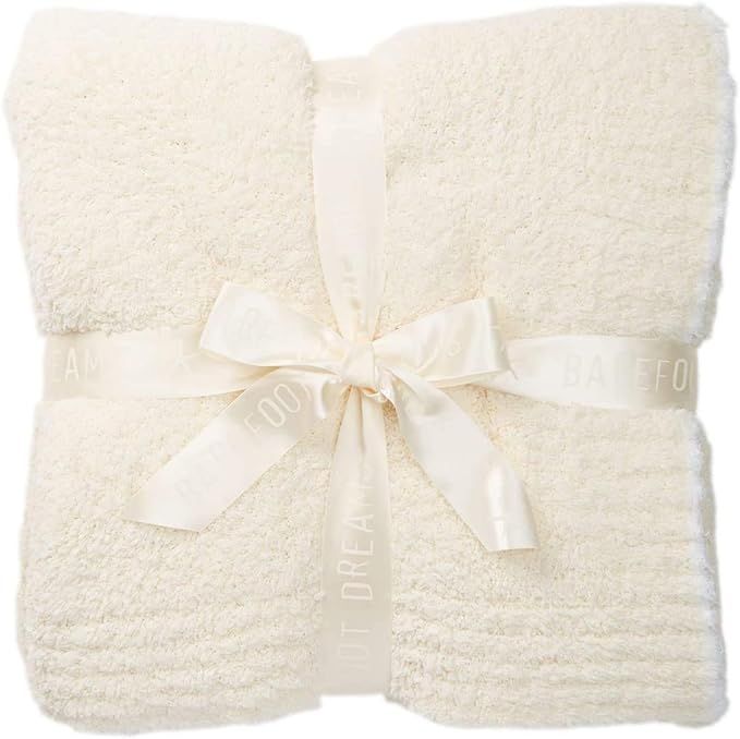 Amazon.com: Barefoot Dreams Contrast Trim Throw Blanket 45 x 60 Cream & White : Home & Kitchen | Amazon (US)
