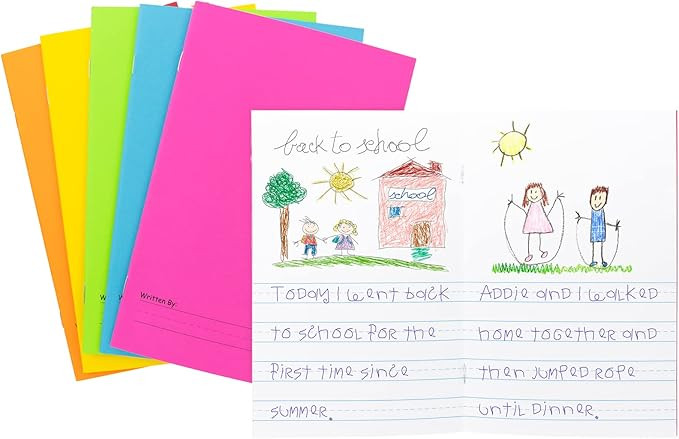 Hygloss 77006 My Storybook, 5-1/2" x 8-1/2" Size, 24 Pages, Assorted Colors, 0.5" Height, 5.5" Wi... | Amazon (US)