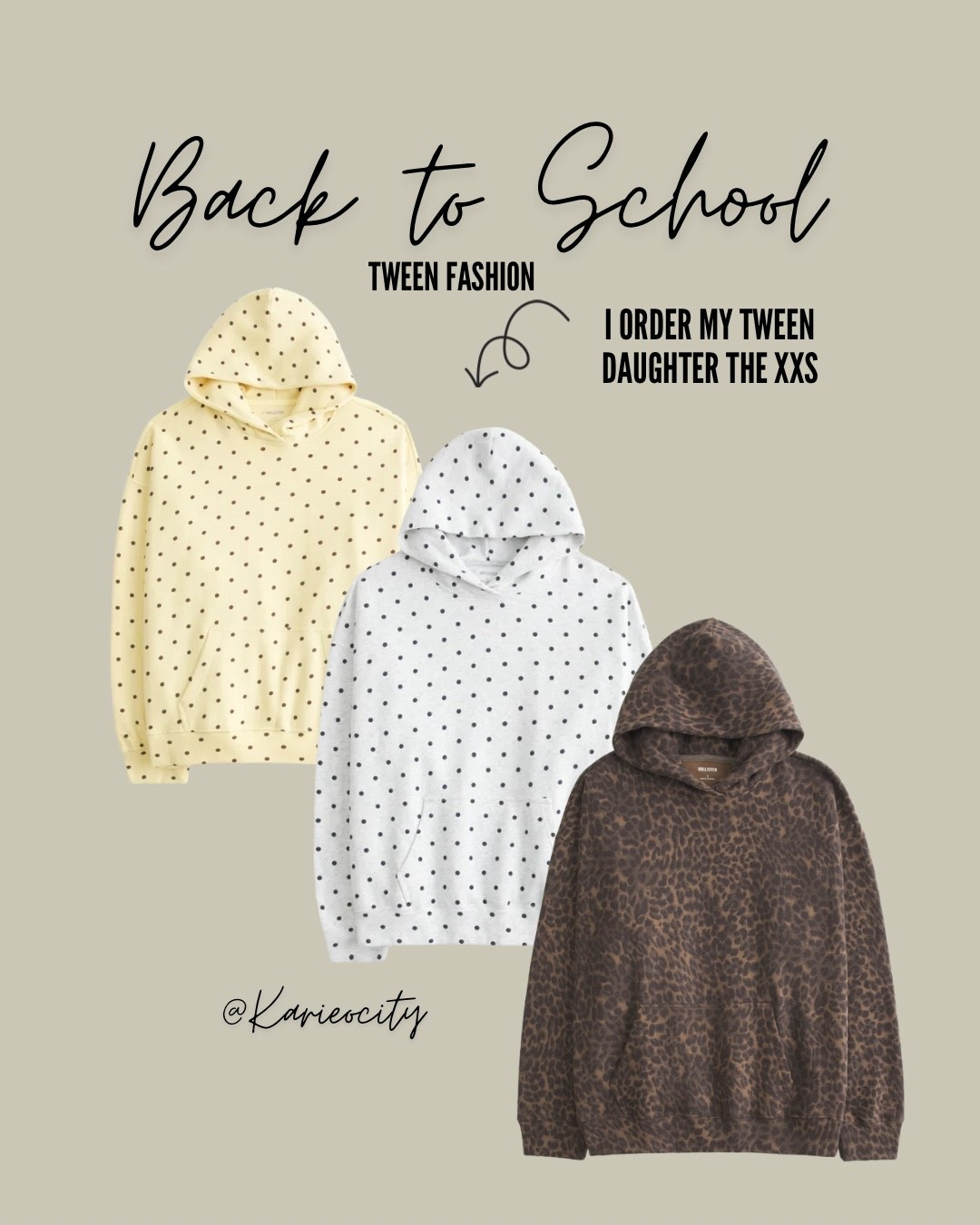 I order my Tween daughter a XXS 

Tween girl fashion// Tween fashion// Back to School // Back to school clothes // girl clothes // polka dot sweatshirts// leopard sweatshirt

#LTKKids #LTKmomlife