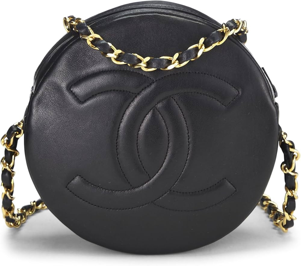 Amazon.com: Chanel, Pre-Loved Black Lambskin Round Shoulder Bag Mini, Black : Luxury Stores | Amazon (US)