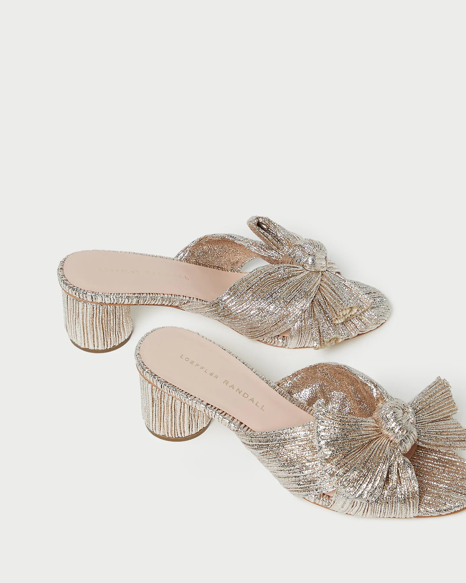 Emilia Champagne Pleated Bow Heel | Loeffler Randall