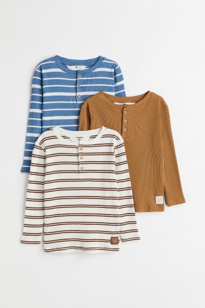 3-pack cotton Henley Shirts | H&M (US + CA)