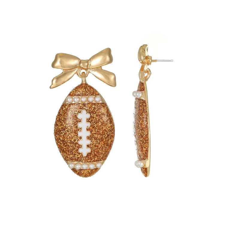 Packed Party Touchdown Glam Bow Football Earrings | Walmart (US)