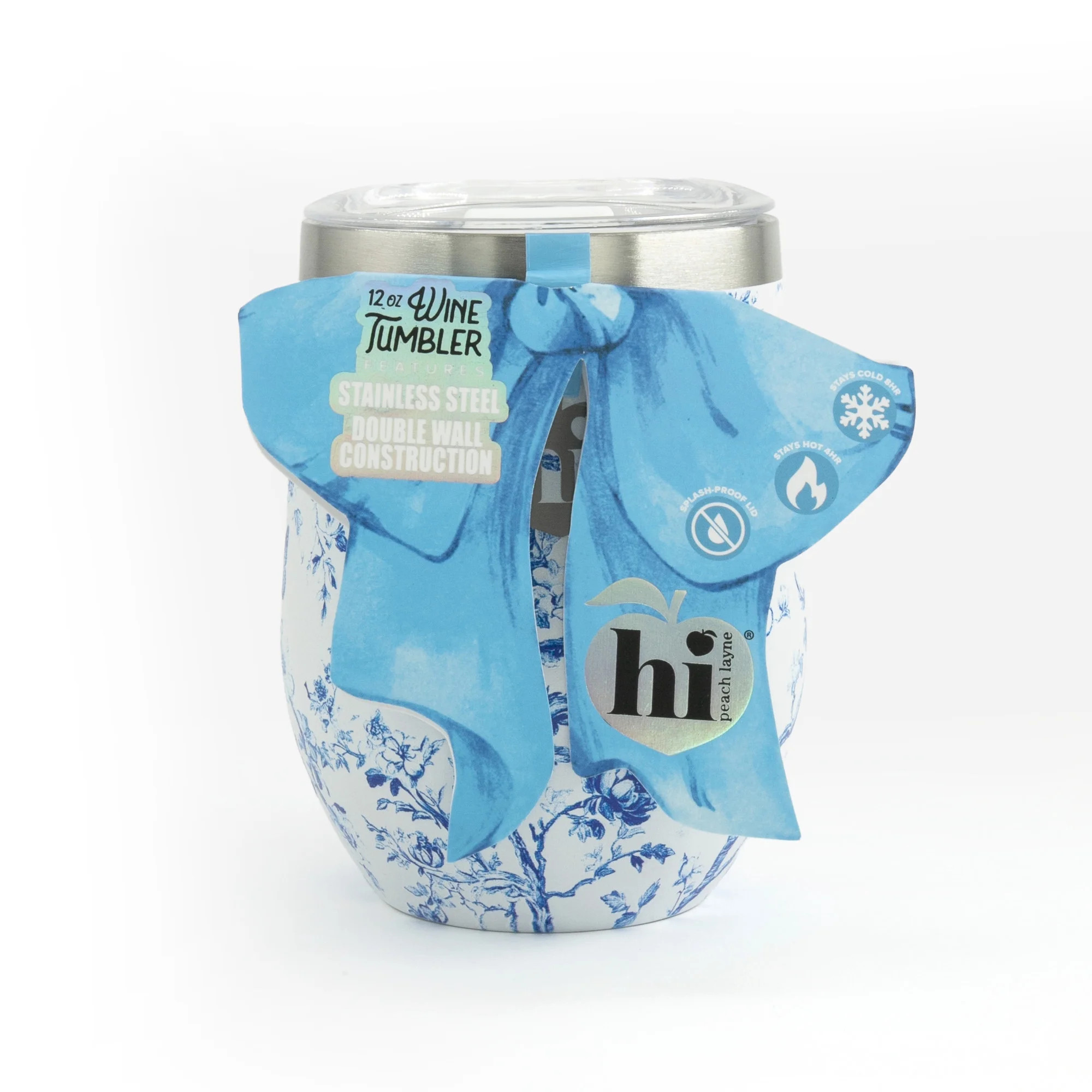 Hi Peach Layne, Mother's Day Gift Set, Blue Toile Wine Tumbler with Nail File | Walmart (US)